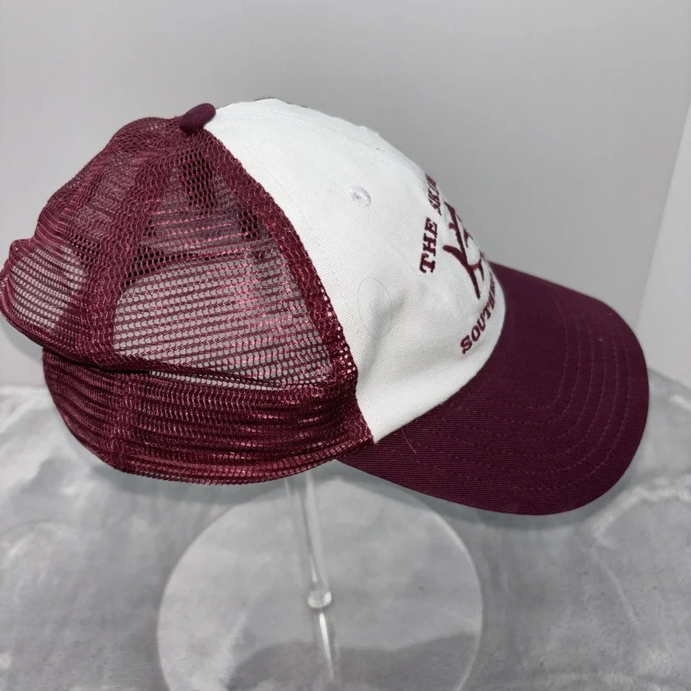 Southern Tide The Skipjack Hat Adult Snapback Burgundy White Mesh Cap see pics